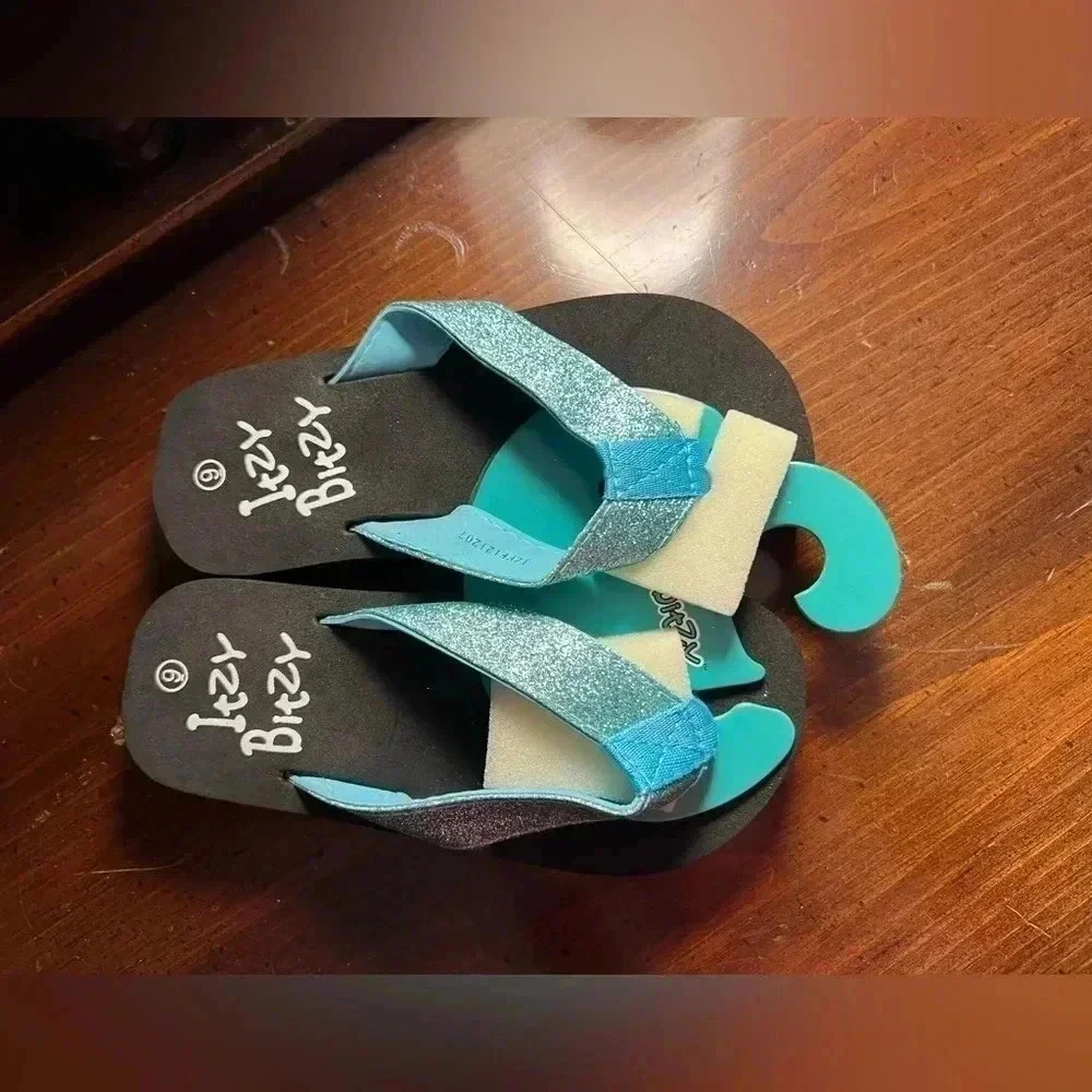 Toddler Size 9 Blue Sparkie Itzy Bitzy Flip Flops